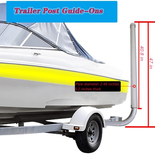 C CLINK Boat Trailer Guide-ons-40, 316L Stainless Steel Trailer Post Guide on, UPVC Tube Trailer Guide Bars, mounting Hardware Included, for Boats, Kayaks, Canoes, Fishing Boats, ski Boats and More