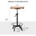 LOKKHAN 33.5-39.4 Inch Tall Industrial Bar Table-Adjustable Bar Height Bistro Whiskey Pub Table-23.7" Dia Swivel Round Wood Top Metal Base-Easily Adjusts by Crank Handle