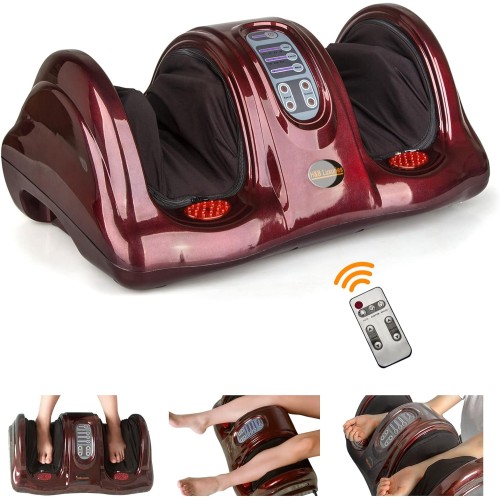 H&B Luxuries Shiatsu Kneading Rolling Foot Massager Personal Health Studio ZH-9902-red, Foot Massage for Circulation and Pain Relief, Leg Calf Massager Machine for Plantar Fasciitis and Neuropathy