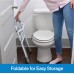 RMS Toilet Safety Frame & Rail - Folding & Portable Bathroom Toilet Safety Rails - Handrail Toilet Bars with Adjustable Height (White)