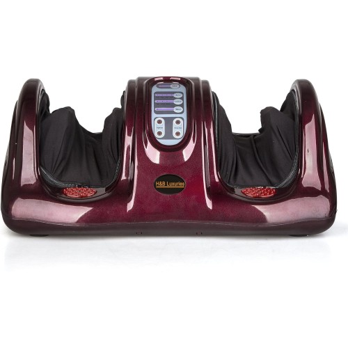 H&B Luxuries Shiatsu Kneading Rolling Foot Massager Personal Health Studio ZH-9902-red, Foot Massage for Circulation and Pain Relief, Leg Calf Massager Machine for Plantar Fasciitis and Neuropathy