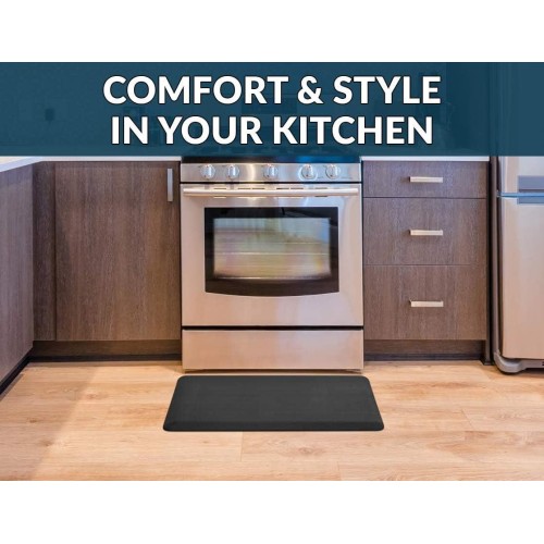 ComfiLife Anti Fatigue Floor Mat – 3/4 Inch Thick Perfect Kitchen Mat, Standing Desk Mat – Comfort at Home, Office, Garage – Durable – Stain Resistant – Non-Slip Bottom (20" x 39", Black)