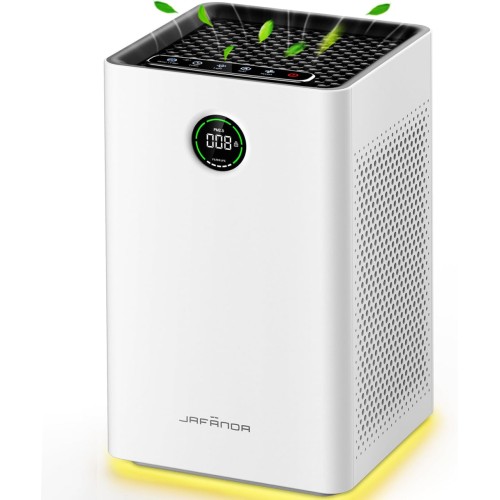 Jafända Air Purifiers for Home Large Room Up To 1190ft² H13 True HEPA Filter, Activated Carbon Remove 99.97% Dust Smoke Odor Pollen Pets Hair Dander Allergies, Quiet Sleep Mode 23dB