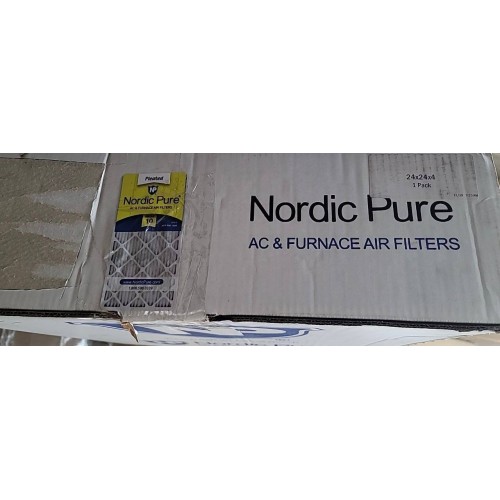 Nordic Pure 24x24x4 (23_3/8 x 23_3/8 x 3_5/8) Furnace Air Filters MERV 10 Plus Carbon 1 Pack