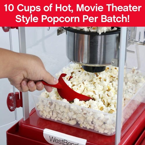 West Bend PCM20RD13 Electric Popcorn Machine With Cart – Red