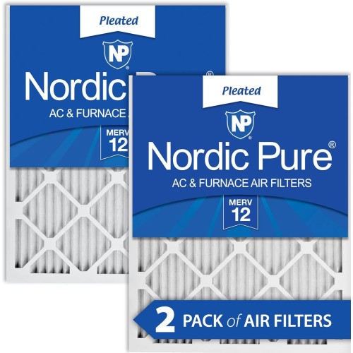 Nordic Pure 15x20x1 (14 1/2 x 19 1/2 x 3/4) Pleated MERV 12 Air Filters 2 Pack