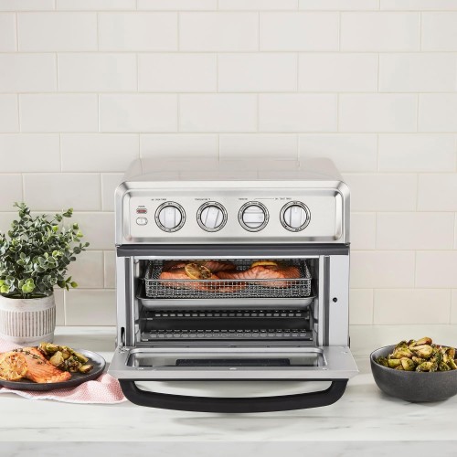 Cuisinart Air Fryer + Convection Toaster Oven, 8-1 Oven with Bake, Grill, Broil & Warm Options, Stainless Steel, TOA-70