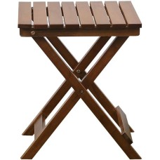 Camco | BplusZ Small Side Table Wood Square Portable Folding Plant Stand, End Table 15.4