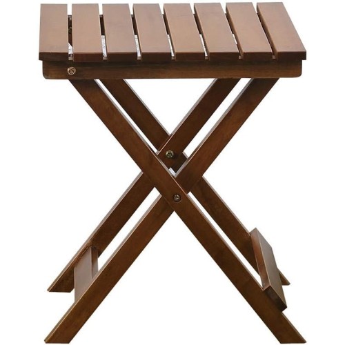 Camco | BplusZ Small Side Table Wood Square Portable Folding Plant Stand, End Table 15.4