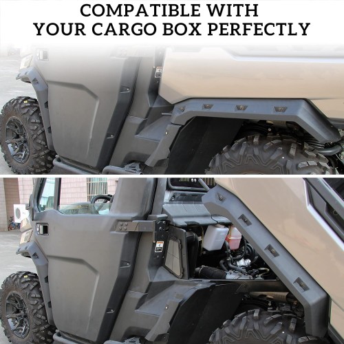 SAUTVS Sport Fender Flares for Can Am Defender, Heavy Duty Front Rear Extended Mud Flaps Kit for Can-Am Defender HD5 HD7 HD8 HD9 HD10 MAX 2016-2024 Accessories (6pcs, Replace #715003898)