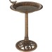 Gray Bunny Outdoor Pedestal Bird Bath Stand With Steel Ground Anchors