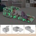 SLIGUY Kids Couch, Fold Out Kids Sofa Chair, Toddler Convertible Sofa to Lounger Pull Out Couch, Glow in The Dark Sofa Chair for Boys and Girls (Grey Medium)