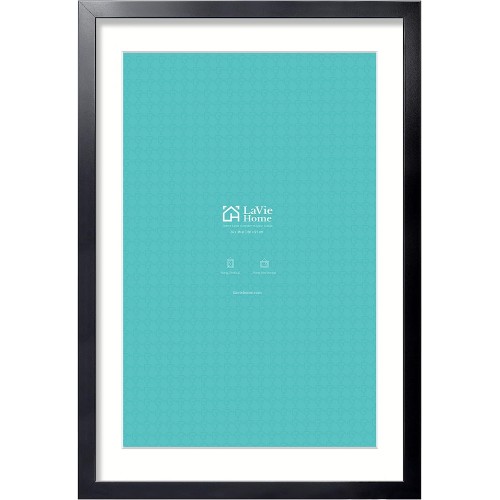 LaVie Home 24x36 Picture Frame Black Poster Frame,Display Pictures 20x30 with Mat or 24x36 Without Mat, Stable and Sturdy Frame and Polished Plexiglass, Horizontal and Vertical Format of The Walls