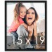 Poster Palooza 15x19 Frame Black Solid Wood Picture Frame - UV Acrylic, Foam Board Backing & Hanging Hardware Included