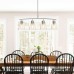 Homebelife 32" W Kitchen Island Light for Dining Room, 4-Light Brushed Nickel Chandelier with Clear Bubble Glass Shades