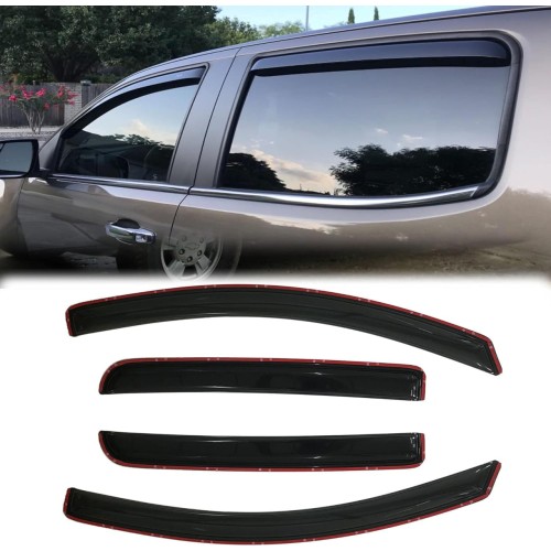 Side Window Wind Deflector, 4pcs In-Channel Nice Rain Guards Set, Window Visor fit for 2015-2022 Chevrolet Colorado Crew Cab 2015-2022 GMC Canyon Crew Cab 194995