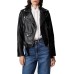 LY VAREY LIN Women's Faux Leather Motorcycle Jacket PU Slim Short Biker Coat