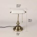 Newrays White Matted Glass Bankers Desk Lamp with Pull Chain Switch Plug in Fixture