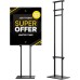 WHAUU Display Stand Sign Holder,Heavy Duty Adjustable Pedestal Sign Stand Up to 75 inch,Double-Sided for Board & Foam Sign,Sign Stand with Base,Fit Wedding,Restaurant or Business(Poster not Included)