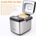 Briskind 19-in-1 Compact Bread Maker Machine, 1.5 lb / 1 lb Loaf Small Breadmaker with Carrying Handle, Including Gluten Free, Dough, Jam, Yogurt Menus, Bake Evenly, Automatic Keep Warm, 3 Crust Color