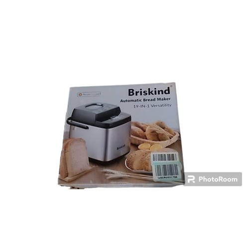 Briskind 19-in-1 Compact Bread Maker Machine, 1.5 lb / 1 lb Loaf Small Breadmaker with Carrying Handle, Including Gluten Free, Dough, Jam, Yogurt Menus, Bake Evenly, Automatic Keep Warm, 3 Crust Color