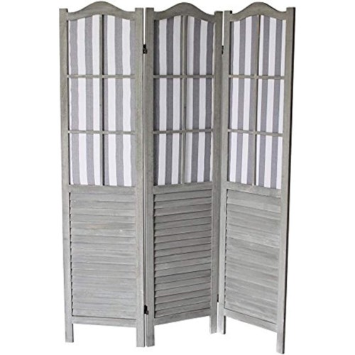 Milton Greens Stars 3-Panel Room Divider, Gray