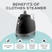 Steam & Go - The Rival Handheld Steamer for Clothes, Upright Foldable Garment Steamer for Curtains, Beddings, & Upholstery, Powerful Fabric Steamer Iron with Adjustable Pole Hanger and Detachable Tank