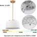 HYDELITE Drum LED Pendant Light Gold Hanging Pendant Light Fixture with Fabric Linen Shade 3000k/4000k/5500k,24W,1600LM