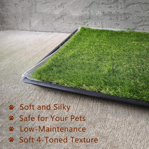 Dog Grass Large Patch Potty, Artificial Dog Grass Bathroom Turf for Pet Training, Washable Puppy Pee Pad, Perfect Indoor/Outdoor Portable Potty Pet Loo (Tray system-35"X22.6")