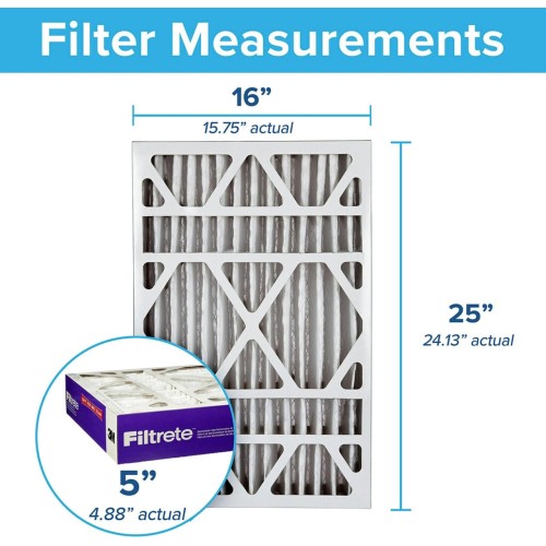 Filtrete 16x25x5, AC Furnace Air Filter, MPR 1550 DP, Healthy Living Ultra Allergen Deep Pleat, 1-Pack (Actual Dimensions 15.62x24.12x4.87)