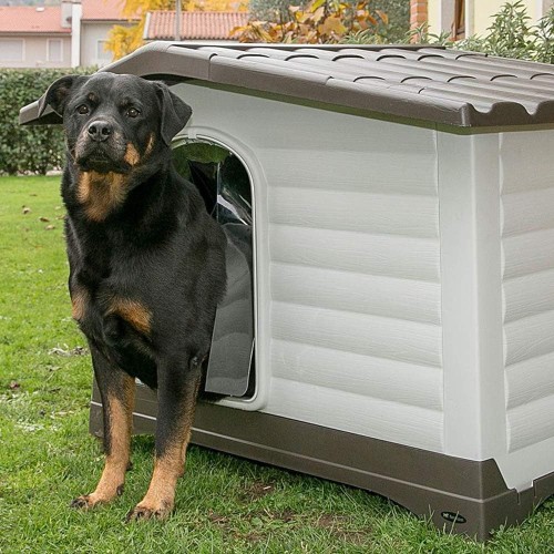 Ferplast Outdoor Kennel, Dog House DOGVILLA 50 in Resistant Thermoplastic Resin