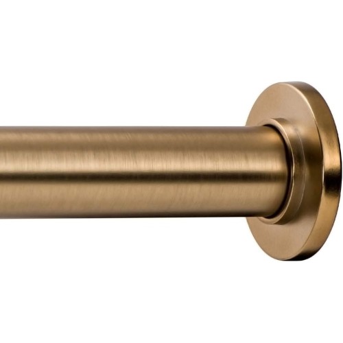 Ivilon Tension Curtain Rod - Spring Tension Rod for Windows or Shower, 24 to 36 Inch. Warm Gold