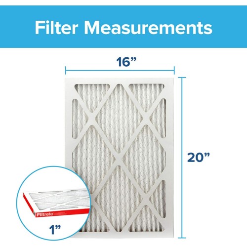 Filtrete 16x20x1 Air Filter, MPR 1000, MERV 11, Micro Allergen Defense 3-Month Pleated 1-Inch Air Filters, 2 Filters