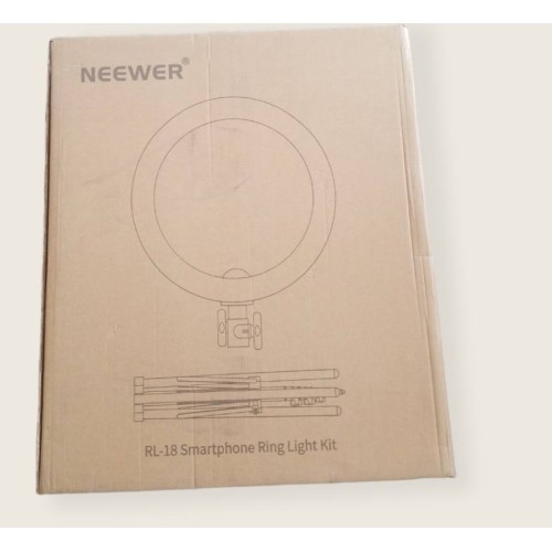 NEEWER Ring Light 18inch Kit: 55W 5600K Professional LED with Stand and Phone Holder, Soft Tube & Bag for Tattoo Lash Extension Barber Makeup Artist Studio Video Photography Lighting, RL-18