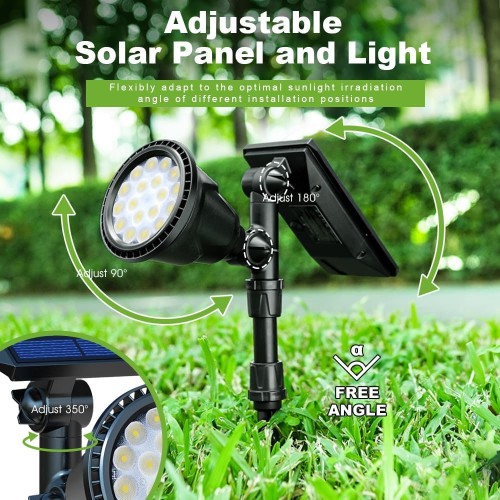 DBF Solar Outdoor Lights Upgraded, 18 LED Waterproof Solar Landscape Lights Solar Spotlight Wall Light Auto On/Off Landscape Lighting for Garden Yard Pathway Pool Area