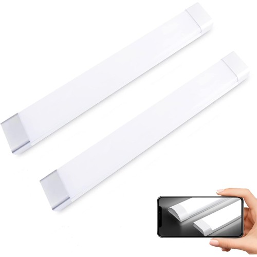 2FT LED Light Fixture, 26W 2300LM 6500K Daylight White, 2 Foot LED Tube Flush Mount Light, LED Ceiling Lighting Fixture for Kitchen Garage Closet Laundry(2 Pack)