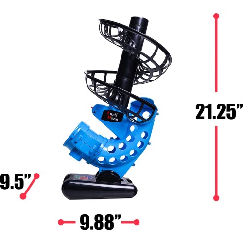 Furlihong 380BH Baseball Pitching Machine, Battery Powered, Angle Adjustable, Comes with Bat and One Dozen Training Balls, for Kids and Beginner