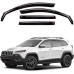 GrandWheel Co Smoke Tinted in Channel Side Window Vent Visor Deflectors Rain Guards Compatible with Jeep Cherokee 2014 2022 4pcs BLACK For Jeep Cherokee 14-22