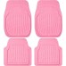 CAR PASS Leather Car Floor Mats -3D Waterproof All Weather, Universal Trim to Fit & Anti-Slip Burr Bottom Safety & Light Easy Clean Install for SUV Truck Auto (Pink) 4 Piece Sedan Van