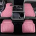 CAR PASS Leather Car Floor Mats -3D Waterproof All Weather, Universal Trim to Fit & Anti-Slip Burr Bottom Safety & Light Easy Clean Install for SUV Truck Auto (Pink) 4 Piece Sedan Van