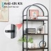 BRIAN & DANY Bookshelf, 4 Tier Tall Black Bookcase Metal Book Shelf, Larger Compartments Arched Display Shelves Open Storage Rack Shelving for Home Office, Bedroom, Living Room, Study, Oak