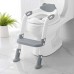 Potty Seat,Potty seat for toilet with Step Stool Ladder,SKYROKU toilet potty training seat for Kids Boys Girls Toddlers-Comfortable Safe Potty Seat with Anti-Slip Pads Ladder (Grey)