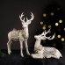 Reindeer-Figurine Christmas-Decorations Standing Deer Statue - Cream and Gold Collectible Table Desk Decor 12L x 5.5W x 15.7H inch Neman House Studio