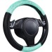 CAR PASS Lace and Spacer Mesh Steering Wheel Covers,14.5-15 Inch Car Steering Wheel Cover Fit for 95% Sedan,Vans,SUV,Coupe,Cars. Pretty Sequins Cute Women Girls(Mint Lace)