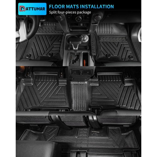 Dattumar Floor Mats Compatible with 2013-2024 Toyota 4 Runner 7 Seat Cargo Mat Cargo Liner Back Seat Cover Protector 2023 4Runner Accessories (Fit 7 Seat,Trunk Mat+3rd Row Backrest Mats+Floor Mats)