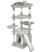 Pesofer 56 Inches Cat Tree Multi Level Cat Tower with Sisal-Covered Scratching Posts, Kitty Playhouse and Large Top Perch Light Grey