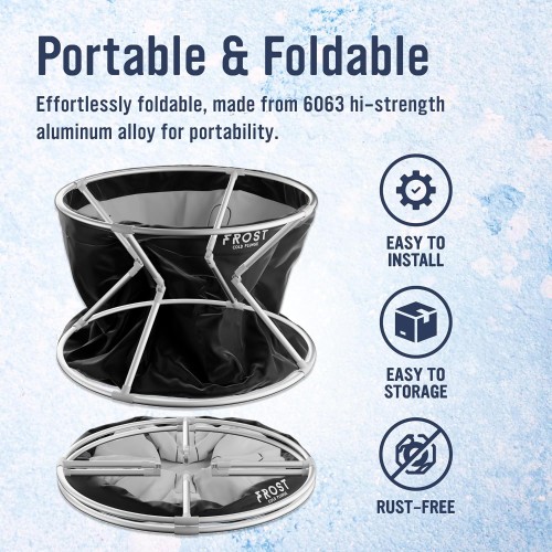 FROST TUB Portable Ice Bath Tub for Athletes & Adults – Durable 6-Layer Collapsible Cold Plunge Tub – Outdoor Ice Baths at Home – Cold Water Therapy & Recovery Barrel - Non-Inflatable Pod 330L