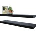 BAMEOS Floating Shelves, Black Wall Mounted Wooden Shelves with Invisible Brackets Set of 2, Hanging Wall Shelves Decoration for Bedroom, Bathroom, Living Room and Kitchen