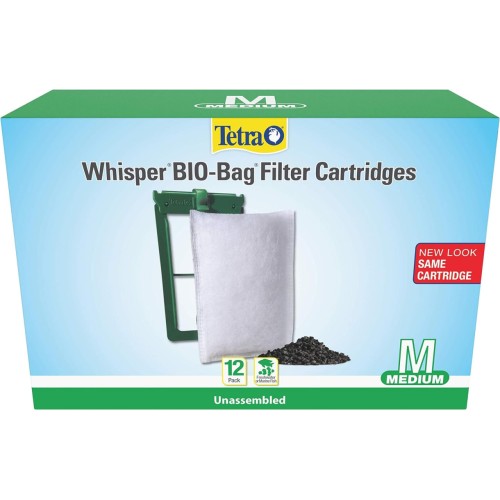 Tetra Whisper Bio-Bag Filter Cartridges For Aquariums - Unassembled Medium (Pack of 12)