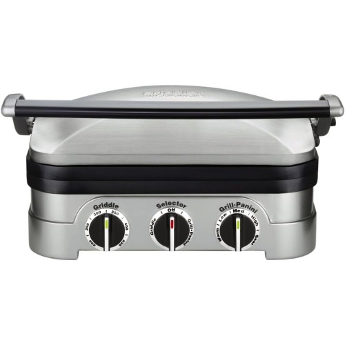 Cuisinart Panini Press, Stainless Steel Griddler, Sandwich Maker & More, 5-IN-1, GR-4NP1